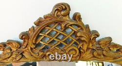 Beautiful Large Antique 37 Ornate Gold Wood & Gesso FLOWER Hanging Wall Mirror