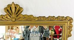 Beautiful Large Antique/Vintage 31 Ornate Gold Scroll Wood Hanging Wall Mirror