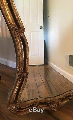 Beautiful Vintage Large Ornate Burnish Arch Wall Hanging Mirror Gold Leaf