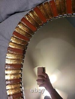 Beautiful Vintage Large Resin Framed Oval Wall Mirror 38.25H x 28.5W x 1.5D