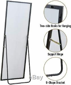 Black Full Length Mirror Bedroom Floor Mirror Standing Hanging Large Wall Mirror