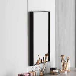 Black Rectangle Mirror Wall Mounted, Metal Frame Wall Mirror, Large Bathroom Mirro