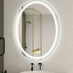 Bright LED Large Fogless Bathroom Vanity Mirror Oval Wall Lighted Makeup Mirror