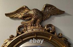 Brilliant Large Vintage Syroco 4010 Federal Eagle Convex Wall Hanging Mirror 28