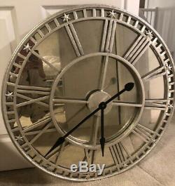 Champagne Mirrored Large Wall Clock