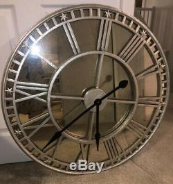 Champagne Mirrored Large Wall Clock
