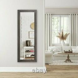 Chic 63 Full Length Mirror Rustic Wood Frame Floor Large Wall Mirror White/Gray