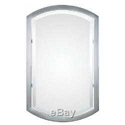 Chrome Bathroom Arched Metal Wall Mirror Large 37 Vanity