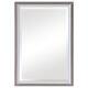 Classic Neutral Linen White Wall Mirror Gloss Oatmeal Vanity Large 40 in