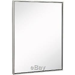 Clean Large Modern Polished Nickel Frame Wall Mirror Contemporary Premium S