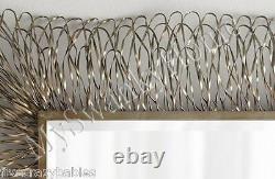 Contemporary 56 SILVER Frayed Shredded Metal Wall Mirror Modern Extra Large