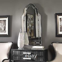 Contemporary Glass Frame Arch Wall Mirror Large Frameless Shaped Vanity