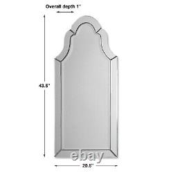 Contemporary Glass Frame Arch Wall Mirror Large Frameless Shaped Vanity