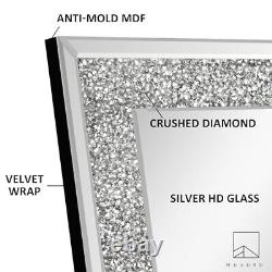 Crystal Crush Diamond Wall Mirror 47×24 Large Silver Full Silver 47×24