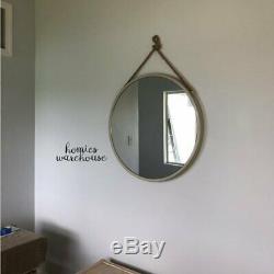 Decorative Large Wall Mirror Metal Rustic Nautical Rope Bathroom Home Accent 30