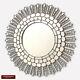 Decorative Round Mirror 31.5 from Peru, Handcarved Large Silver Sunburst Mirror