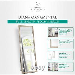 Diana Ornamental Full Length Large Floor / Wall Mirror 65 x 22, Champagne