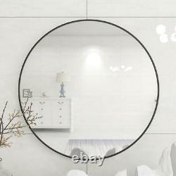 Durable Wall Circle Mirror Large Round Black Farmhouse Circular Mirror 28inch