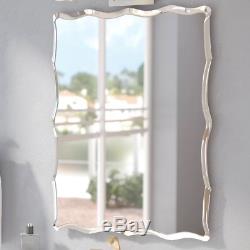 Elegant Glass Frameless Accent Wall Mirror Large Decorative Bathroom Decor Bath