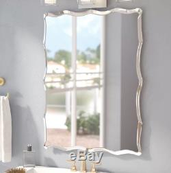Elegant Glass Frameless Accent Wall Mirror Large Decorative Bathroom Decor Bath