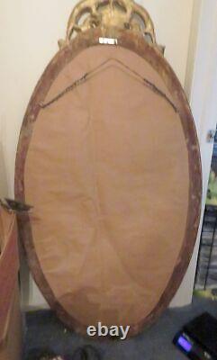 Elegant Large (57 tall x 30 wide) Antique Gold Oval MIRROR