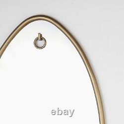 Elegant Minimalist Large Oval Gold Wall Mirror 60in Full Length Ring Brass Metal