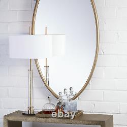 Elegant Minimalist Large Oval Gold Wall Mirror 60in Full Length Ring Brass Metal