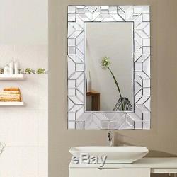 Elegant Rectangular Wall Mounted Vanity Mirror Glam Bathroom Decorative Large