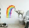 Elephant Rainbow Wall Art Stickers Removable Nursery Decal Kids Decor Mural Gift