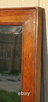 Ethan Allen Mid Century Style Large Rectangular Wood Hanging Wall Mirror 27-5000