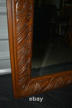 Ethan Allen Tuscany Large Carved Wall Mirror Wood 36 x 48 Beveled #32-5300 A