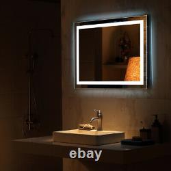 Extra Large 32x32in Antifog Bathroom Wall Mirror Makeup Illuminated Touch Mirror