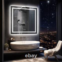 Extra Large 32x32in Antifog Bathroom Wall Mirror Makeup Illuminated Touch Mirror