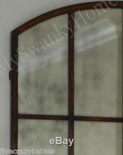 Extra Large Antiqued WINDOW Arch MIRROR Wall Leaner 82 Oversize Horchow Neiman