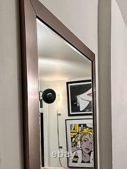 Extra Large Brushed Silver Framed Wall-Mounted Mirror 35 x 77