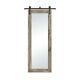 Extra Large Rustic Wall Mirror with Barn door Hardware Salvaged Grey