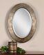 Extra Large Silver Oval Wall Mirror XL Vanity Contemporary Modern Metal Designer