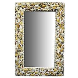 Extra Large Wall Mirror Rectangular, Natural Shells Seashells Frame 18x24