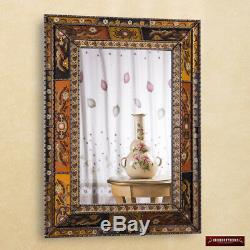 Extra Large mirror Decorative, peruvian painted glass, luxury mirror for wall