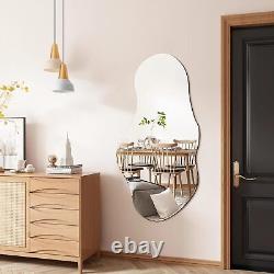 FUNGLIJIE Irregular Wall Mirror, Large 43x24 Asymmetrical Shaped Frameless