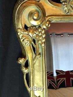 Fancy Large George II Style Gilt Gesso Pier Wall Hotel Mirror Rococo Acanthus