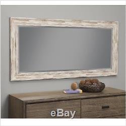 Farmhouse Full Length Mirror Large Floor Wall Mount Rustic Style White Bedroom