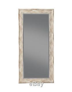 Farmhouse Full Length Mirror Large Floor Wall Mount Rustic Style White Bedroom