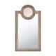 Farmhouse Rectangular Wall Decor Mirror in Brown Finish with Large Ring Top and