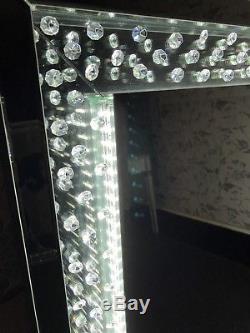 Floating Crystals LED Lightning Large Wall Mirror