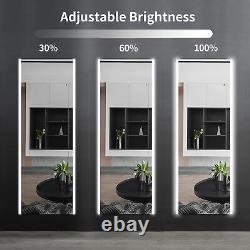 Floor Mirror with LED Lights Free Standing or Wall Mount Large Mirror 59x20 inch