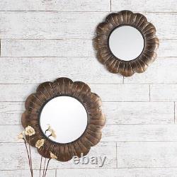 Floral Shaped Mirror Large, 19 Dia x 1D, Wall Mirrors, Set of 1