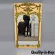 French Louis XV Style Large Gilt Wood Trumeau Wall Mirror Peach & Gold 64 x 36