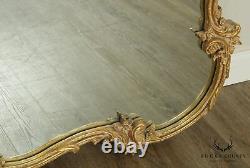 French Louis XV Style Large Gold Frame Carved Wall Mirror
