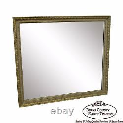 French Louis XV Style Large Partial Gilt Rectangular Vintage Wall Mirror